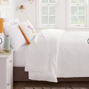 3pc Full/Queen Microfiber Textured Duvet Cover & Sham Set White Room Essentials